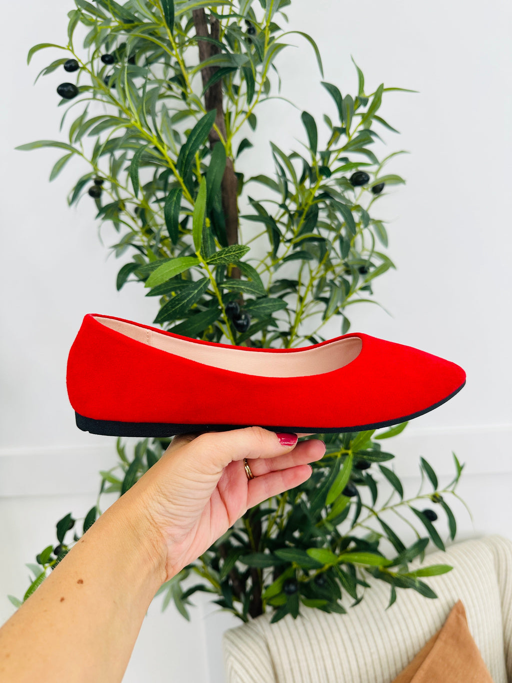 Whisper Walk Flats in Red