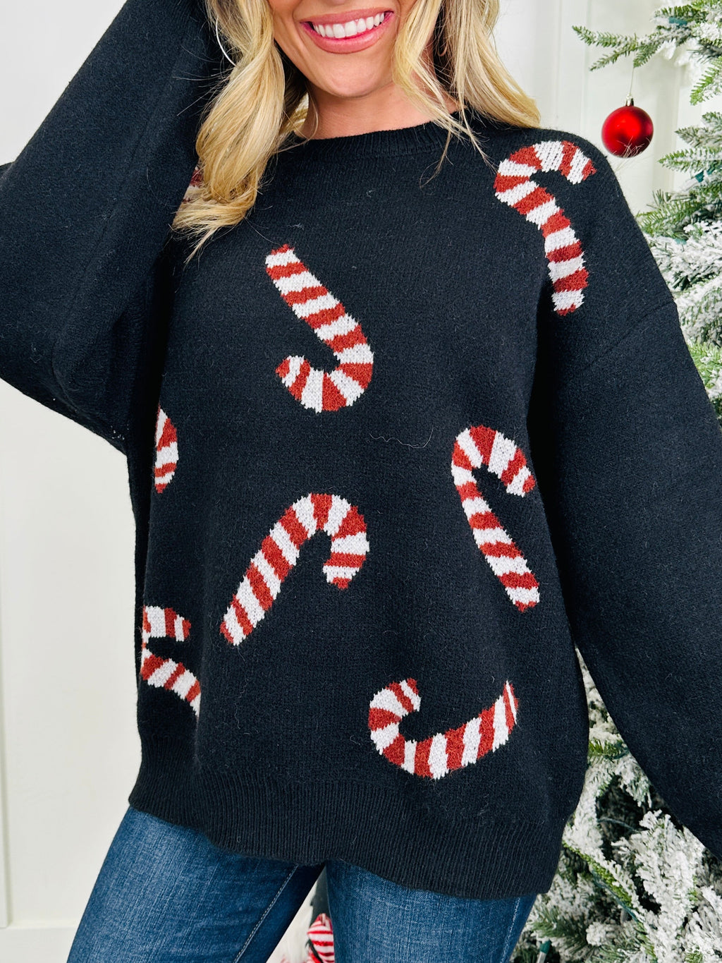 Candy Cane Cutie Sweater In Multiple Colors