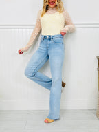 Feeling Brand New Slim Wide Leg Tummy Control Jeans