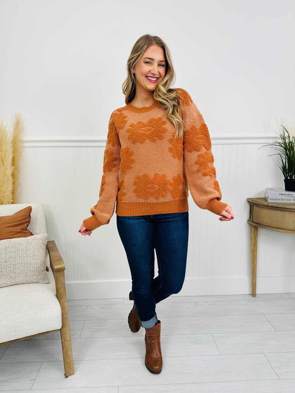 Gathered Petals Sweater
