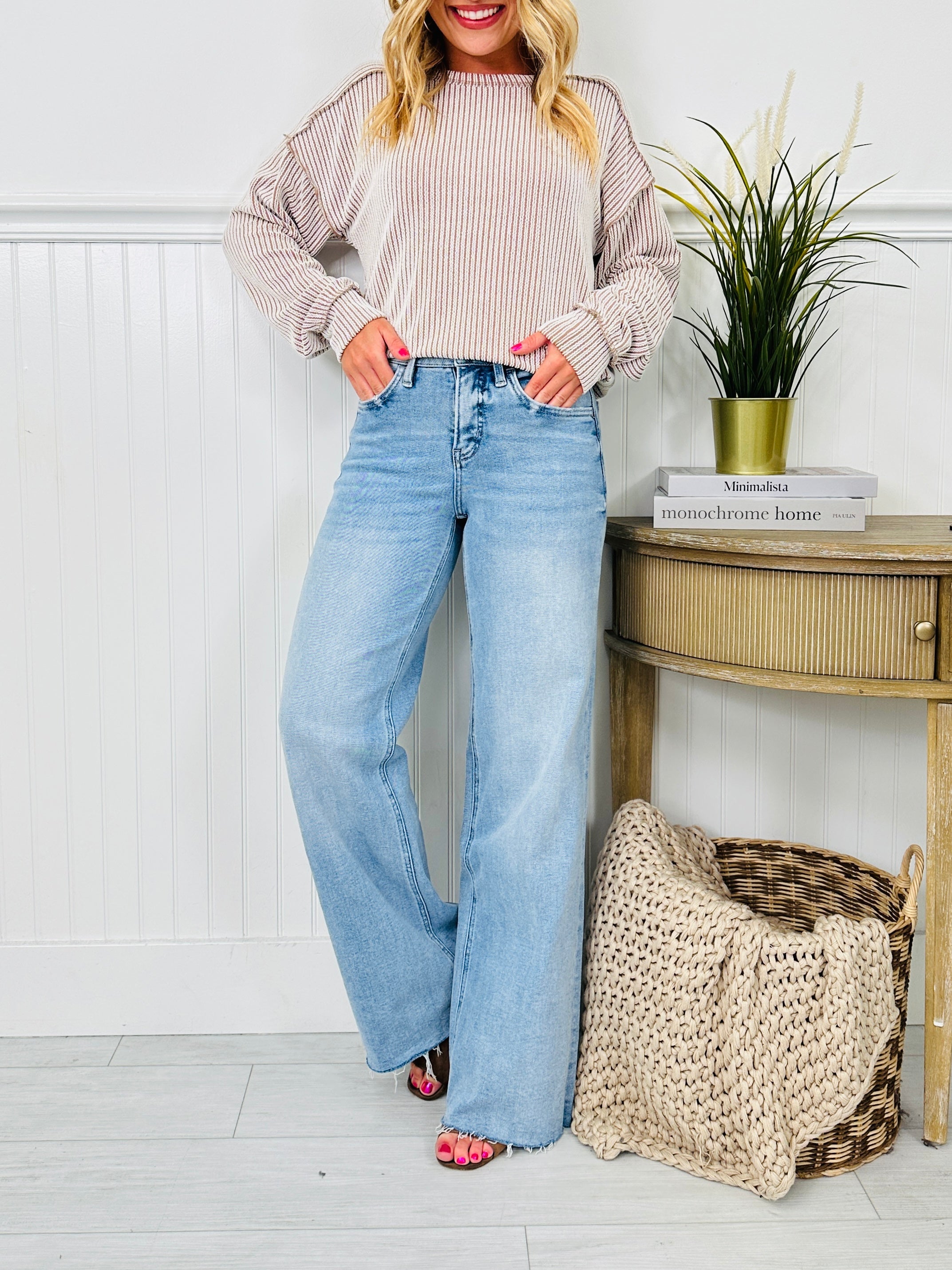 Power Moves Tummy Control Slim Wide Leg Jeans