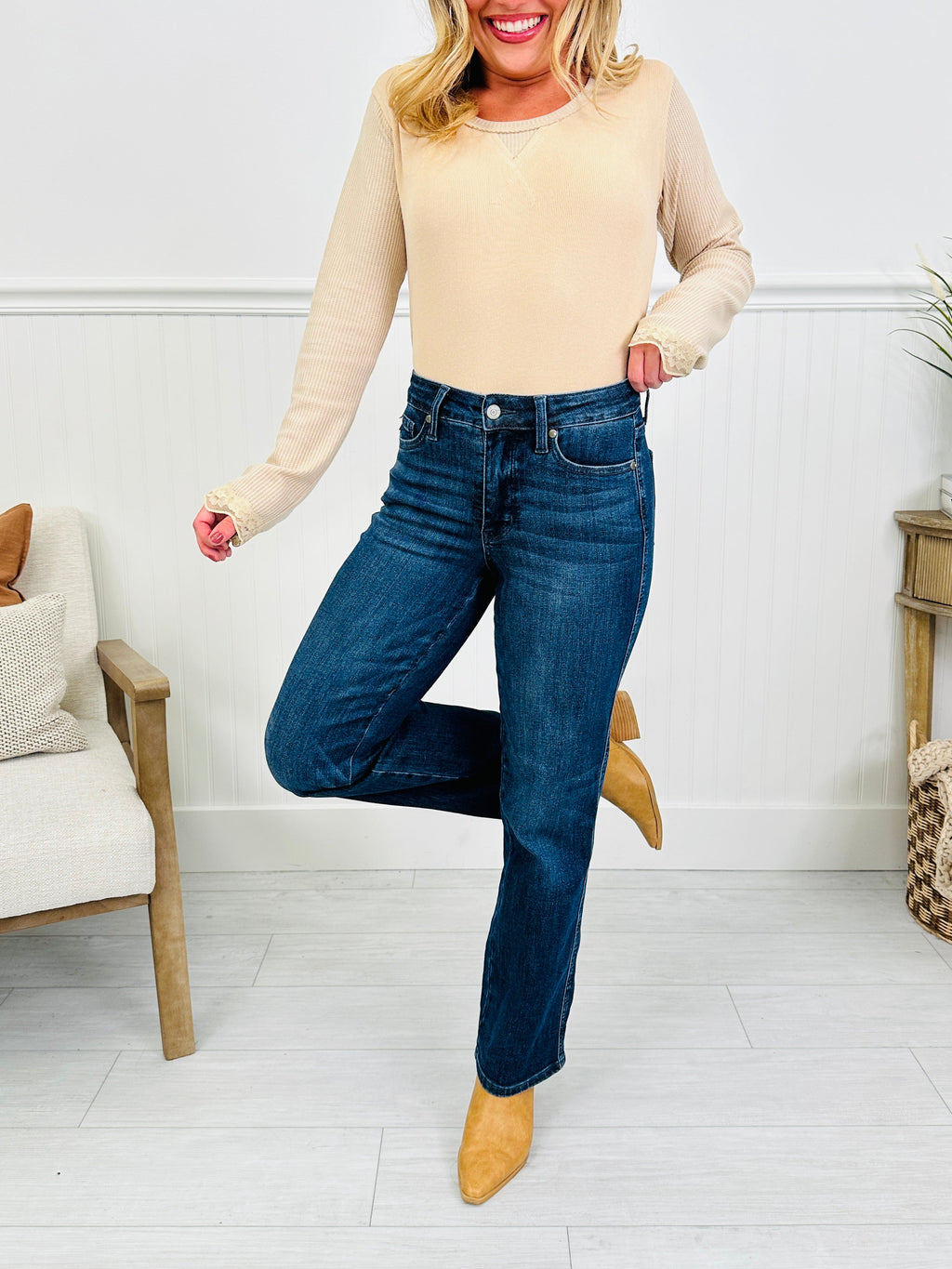 Judy Blue Be In Control Tummy Control Straight Jeans in Regular and Petite