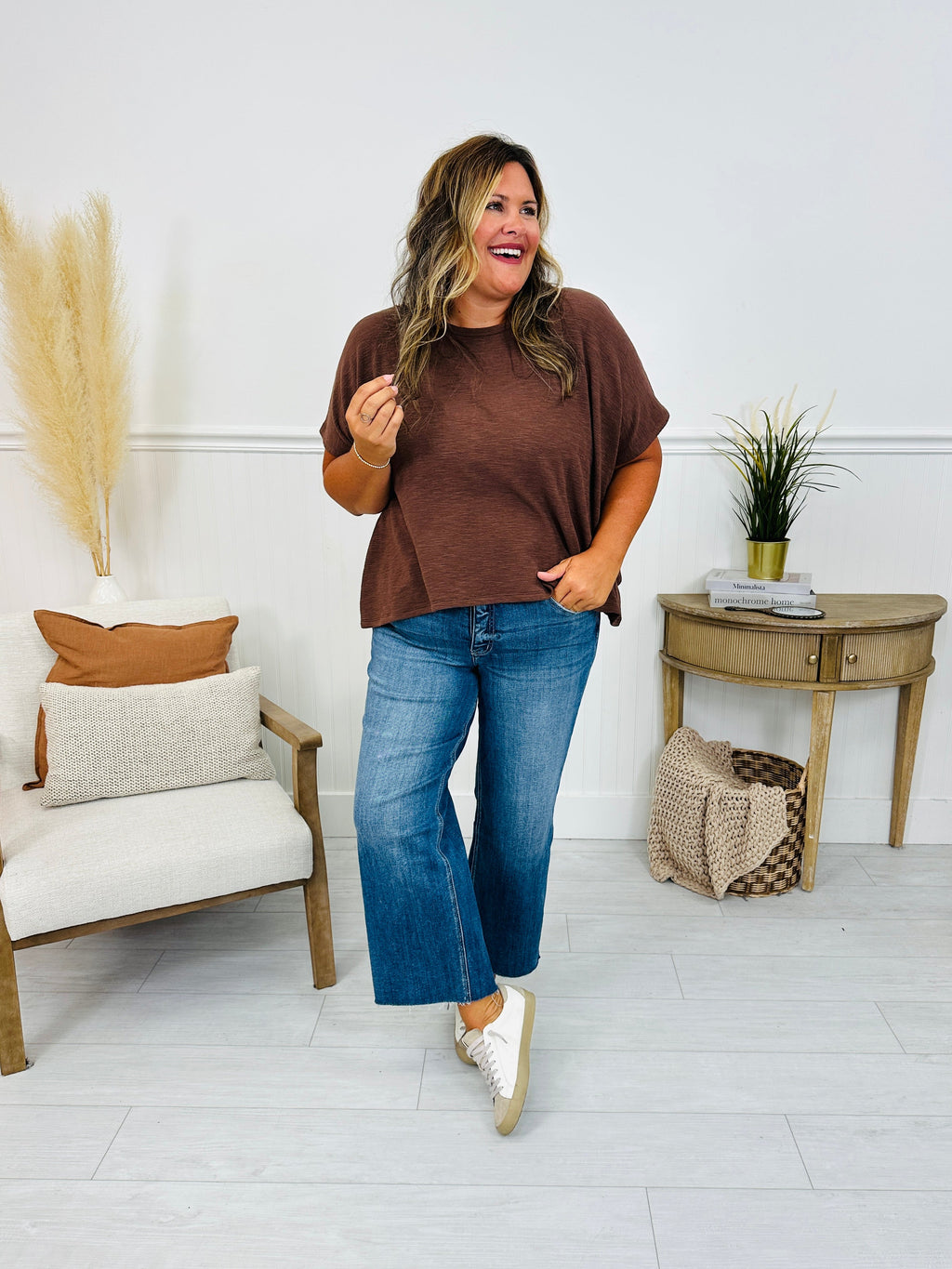 Straight To The Top Tummy Control Cropped Wide Leg Jeans