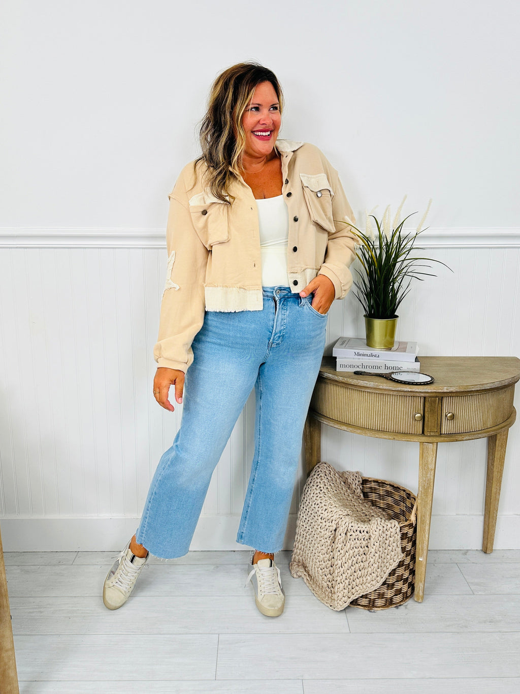 Time To Unwind Cropped Slim Fit Wide Leg Jeans