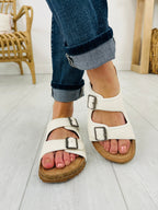 Buckled Style Sandals in White