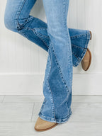 Two Tone Trend Tummy Control Flare Jeans