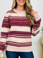 Hearts In The Static Sweater in Cranberry