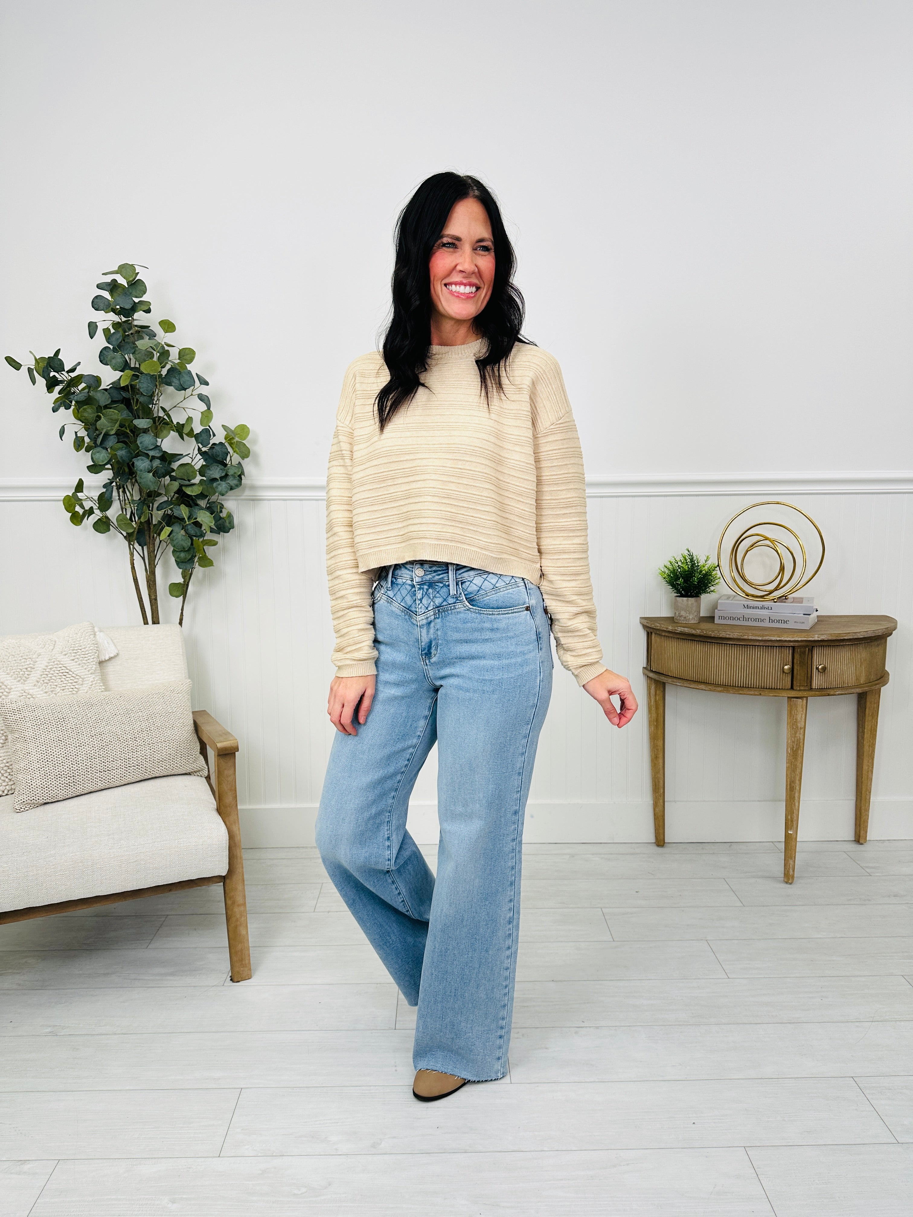 Judy Blue Stitched In Time Retro Wide Leg Jeans