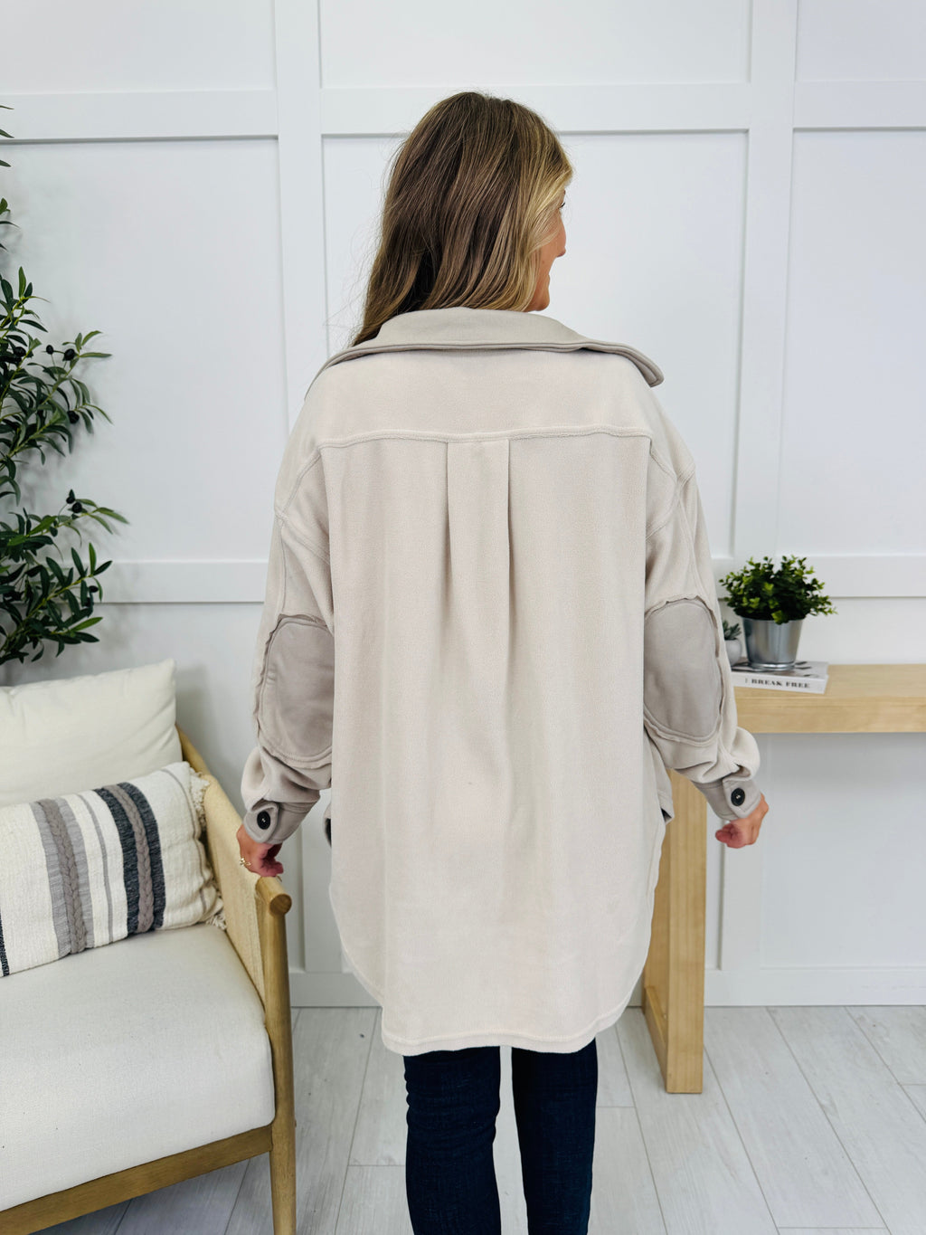 Breezy Commute Shacket in Sand Beige