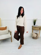 Judy Blue Melt In Your Mouth Chocolate Wide Leg Cropped Jeans