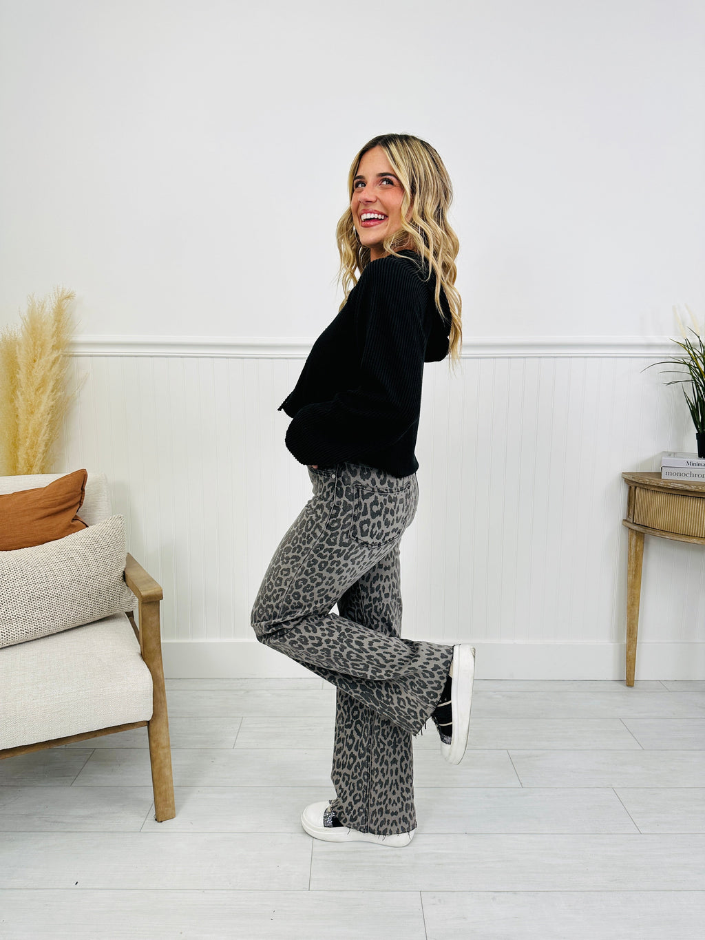 Wild Thing Tummy Control Grey Leopard Jeans