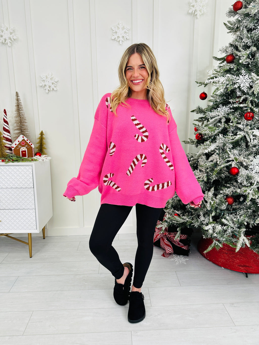 Candy Cane Cutie Sweater In Multiple Colors