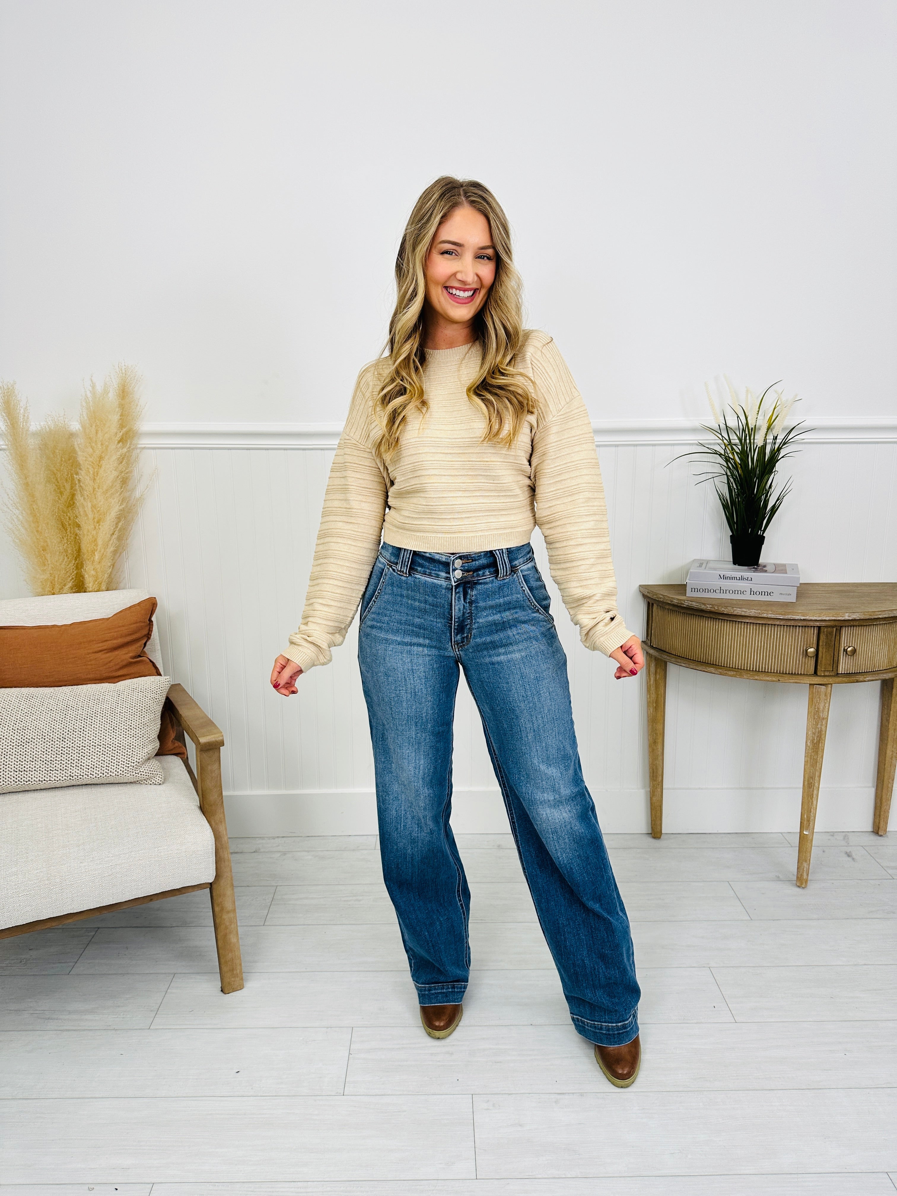 Judy Blue REG/CURVY Double Trouble Wide Leg Jeans