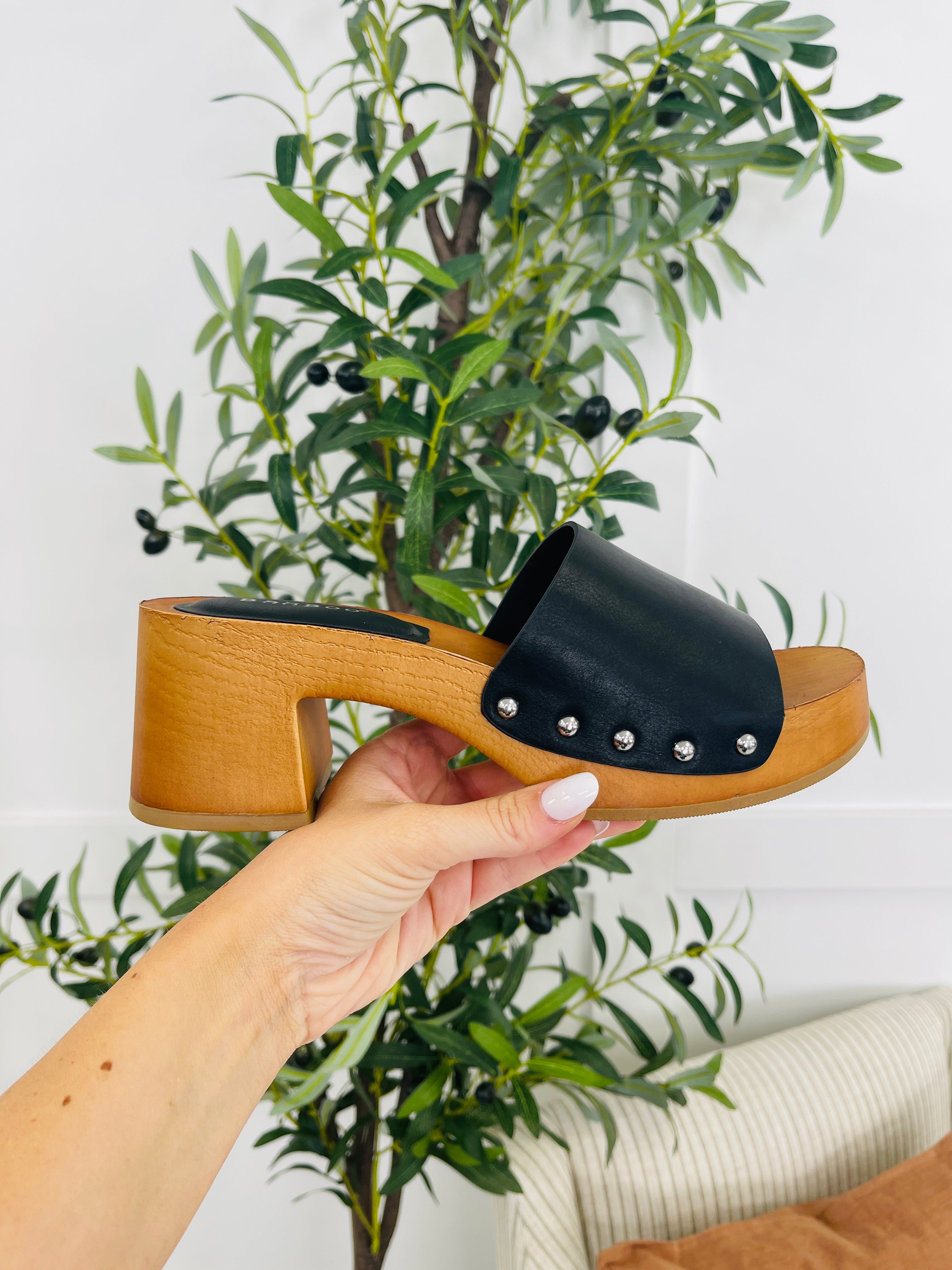 Slide Into Style Clogs in Black