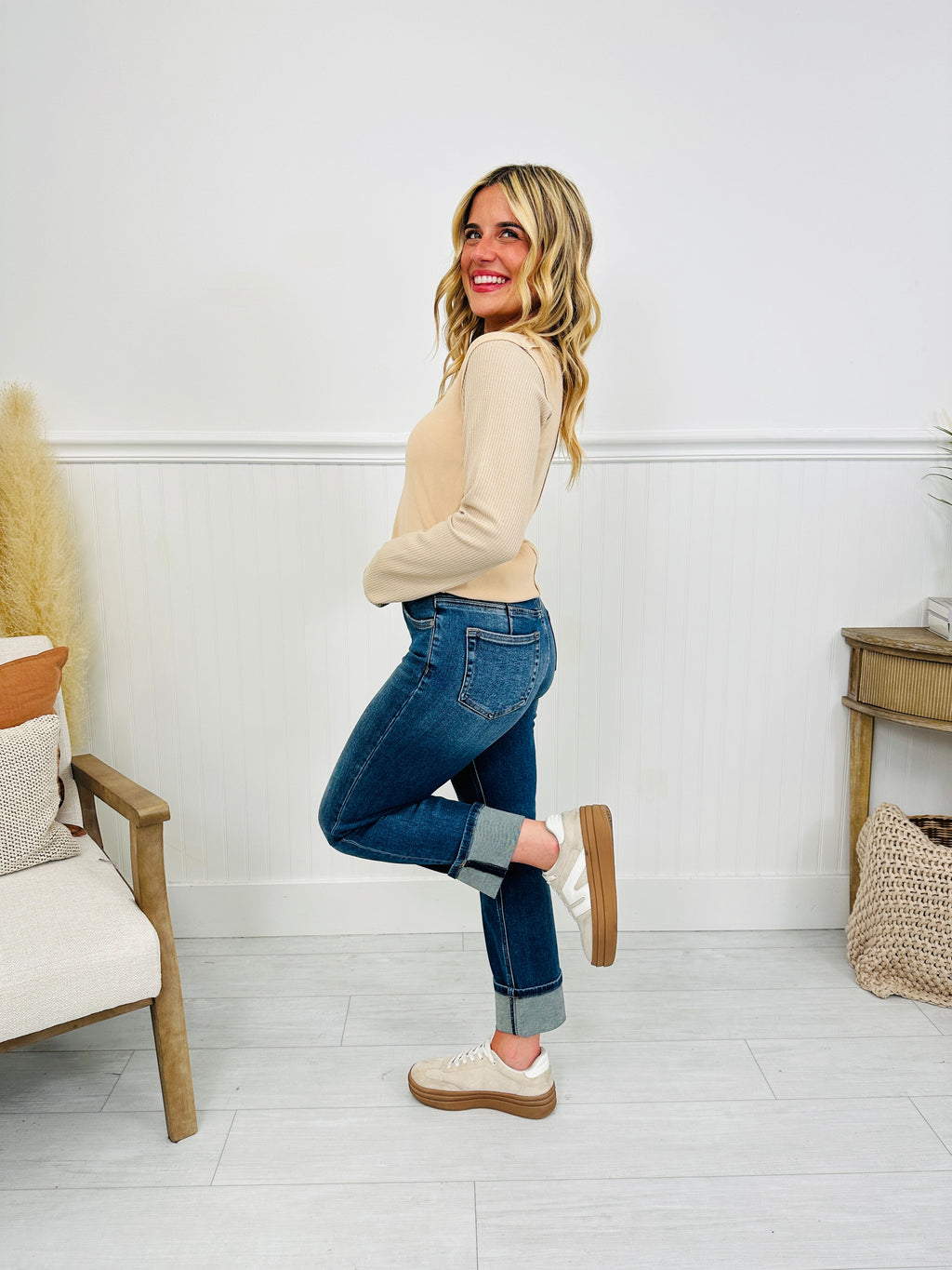 Can't Cuff This Tummy Control Slim Straight Jeans