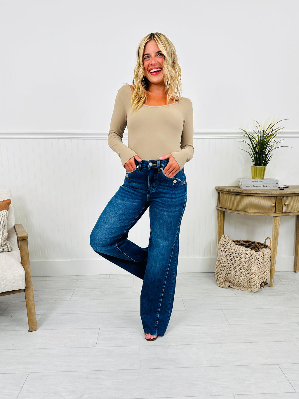 Caught Your Attention Straight Tummy Control Jeans