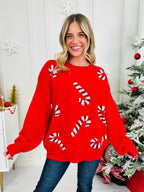 Candy Cane Cutie Sweater In Multiple Colors