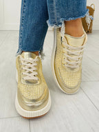 Tread The Line Sneakers in Gold