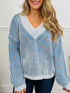 Stay For The Season Sweater in Blue