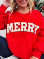 Merry Chenille Patch Crewneck Sweatshirt