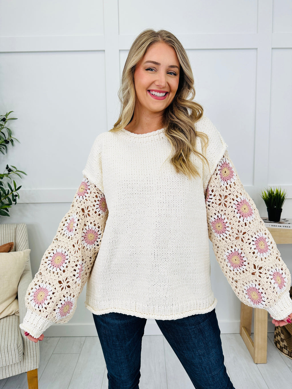 Threaded Secrets Sweater in Ivory Cream Multi