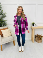 Rustic Runway Shacket in Lt Plum