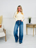 Judy Blue Touch of The Button Column Jeans