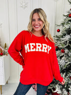 Merry Chenille Patch Crewneck Sweatshirt