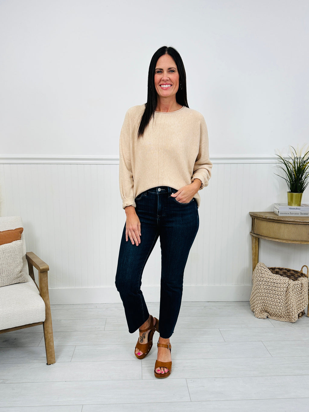 Feeling Fall Cropped Straight Tummy Control Jeans