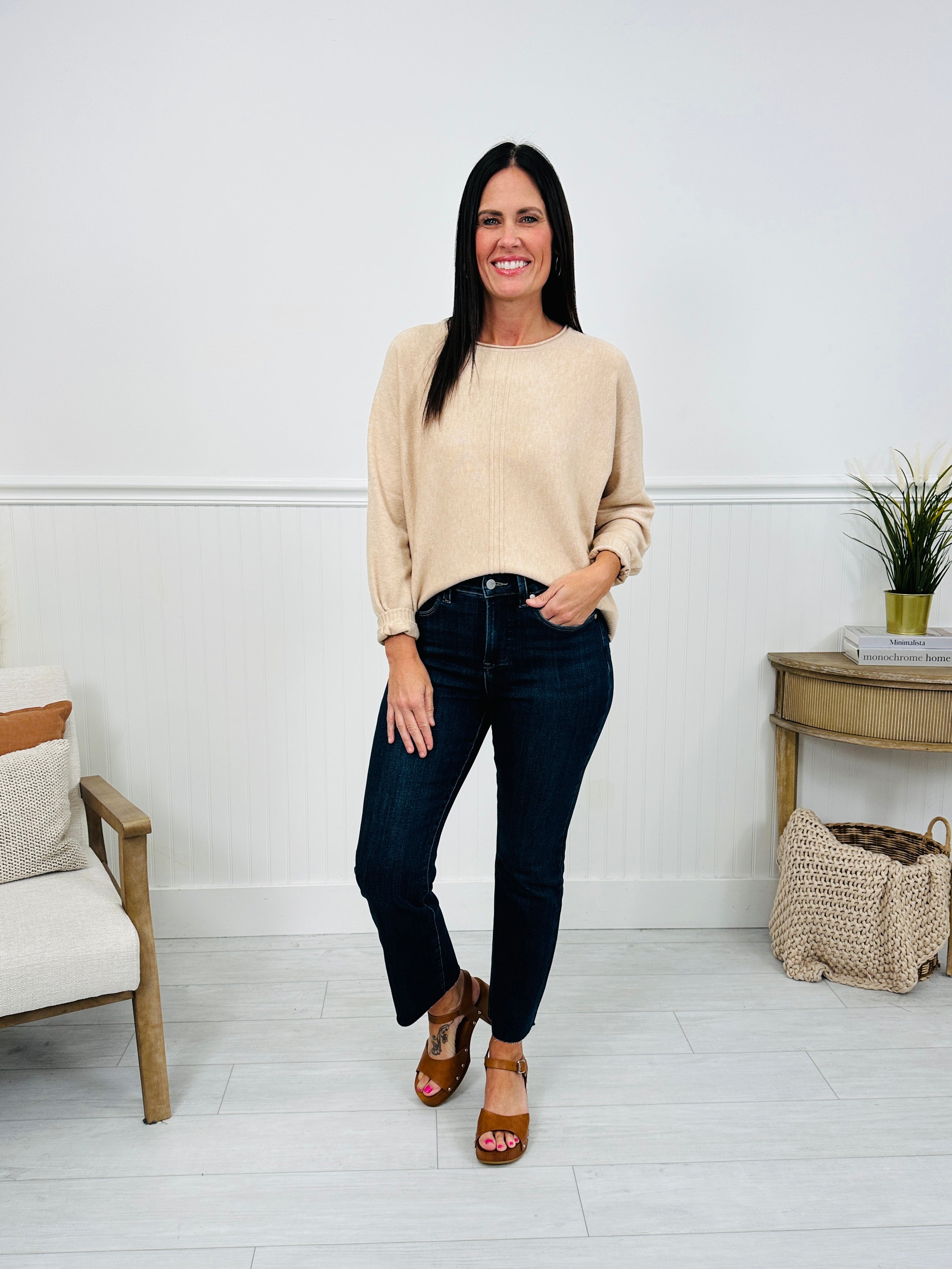 Feeling Fall Cropped Straight Tummy Control Jeans