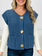Held By The Thread Vest in Midnight Blue