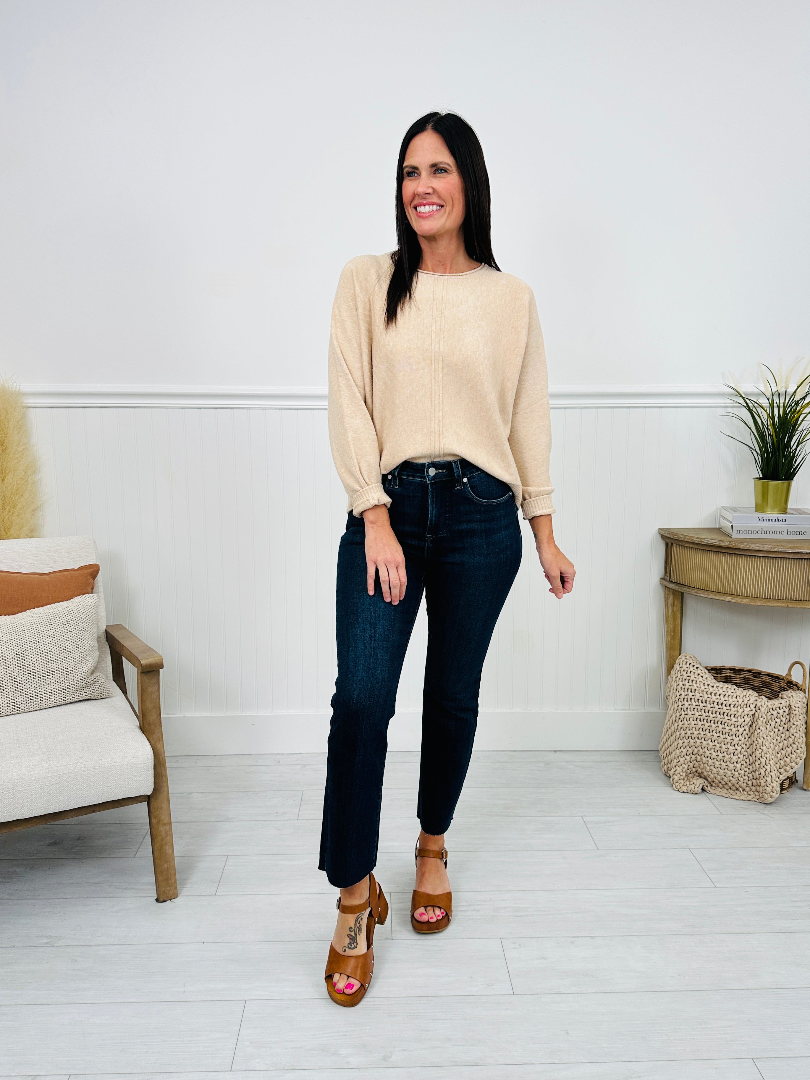 Feeling Fall Cropped Straight Tummy Control Jeans