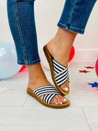 Dockside Dash Sandals In Navy Stripe