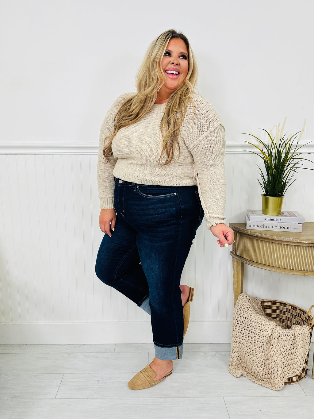 Straight Into Fall Tummy Control Straight Ankle Jeans