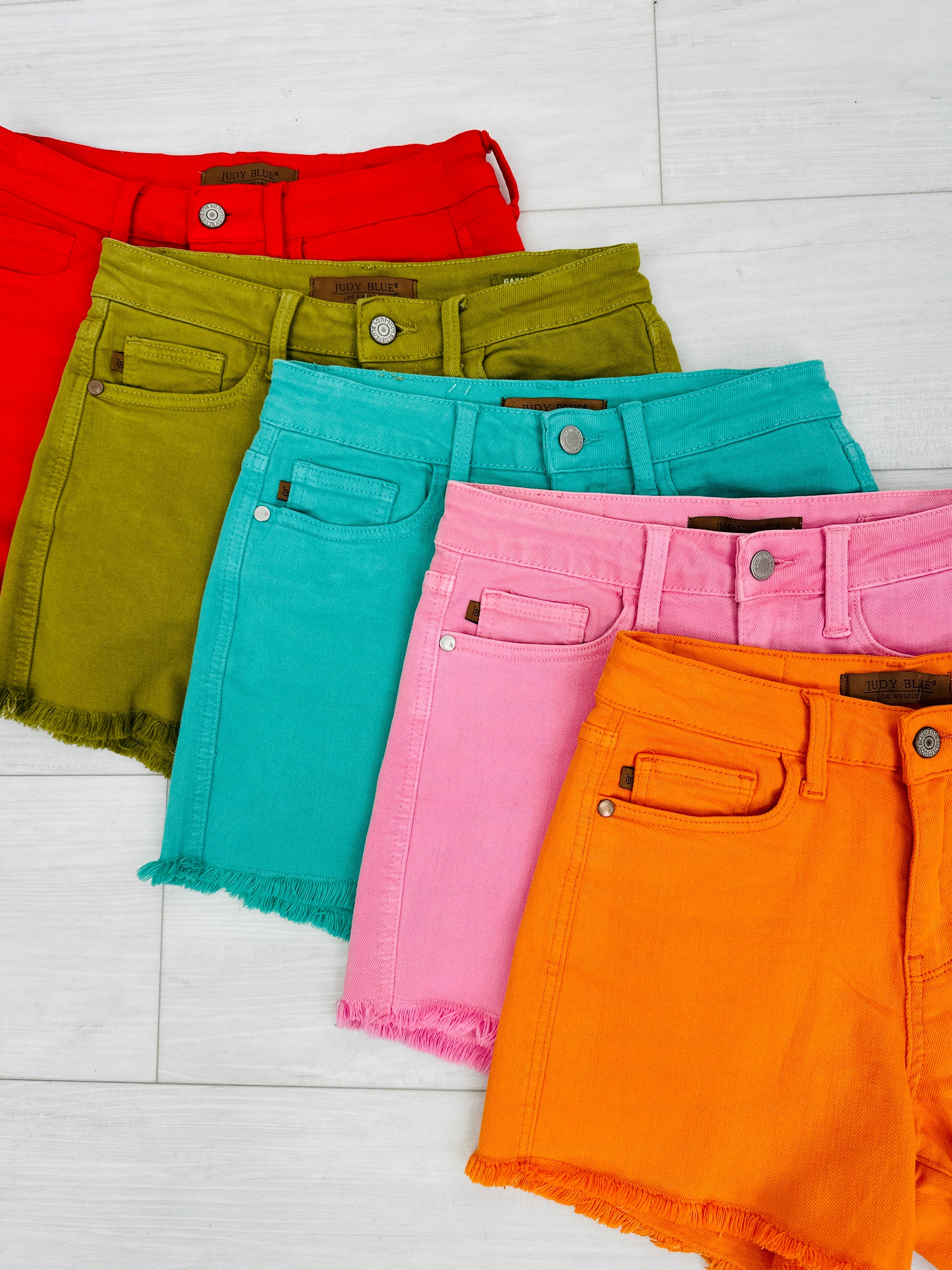 Judy Blue Color Me Happy Garment Dyed Shorts- Multiple Colors in Reg/Curvy