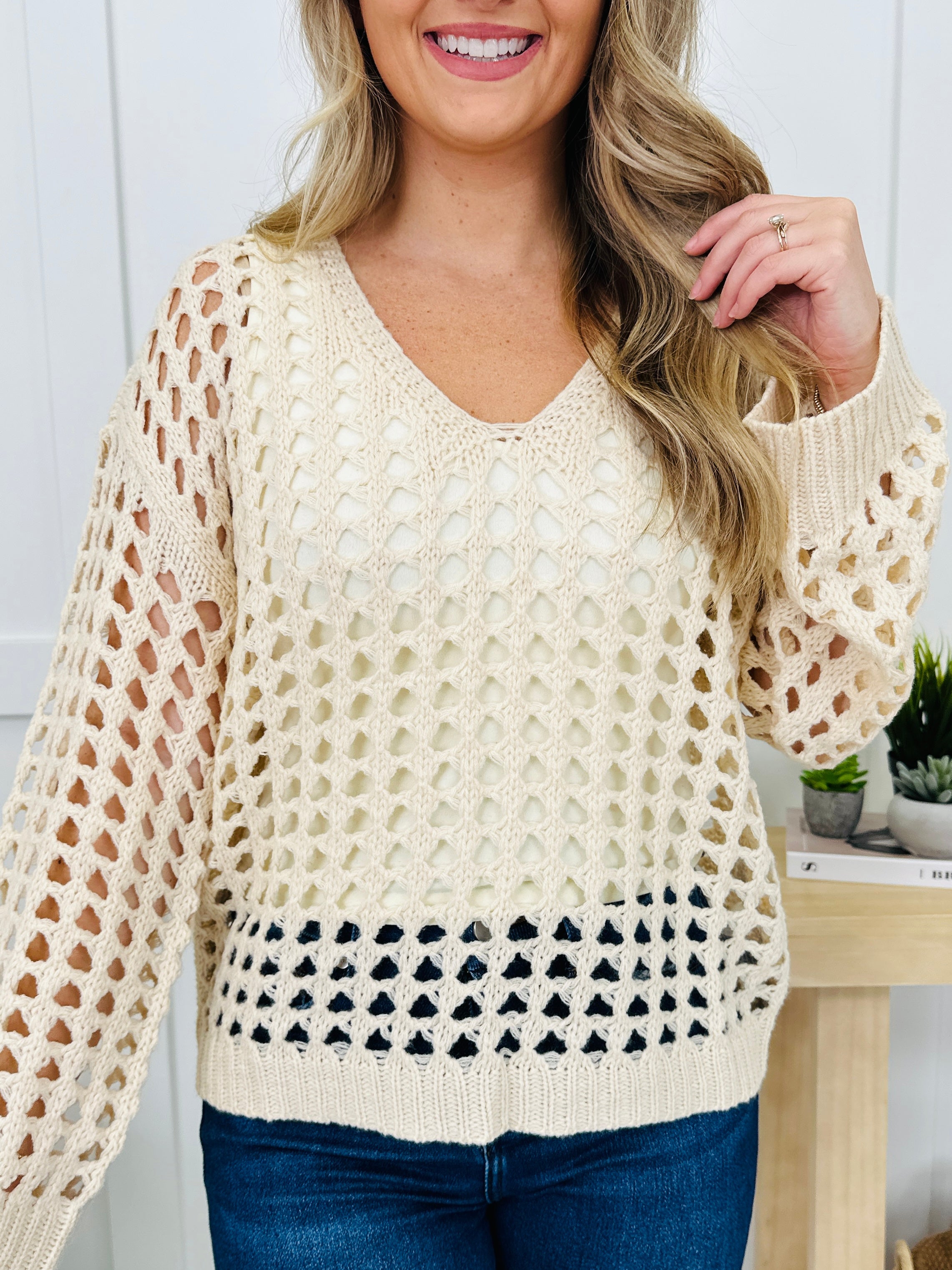 Cutout Crush Sweater in Oatmeal
