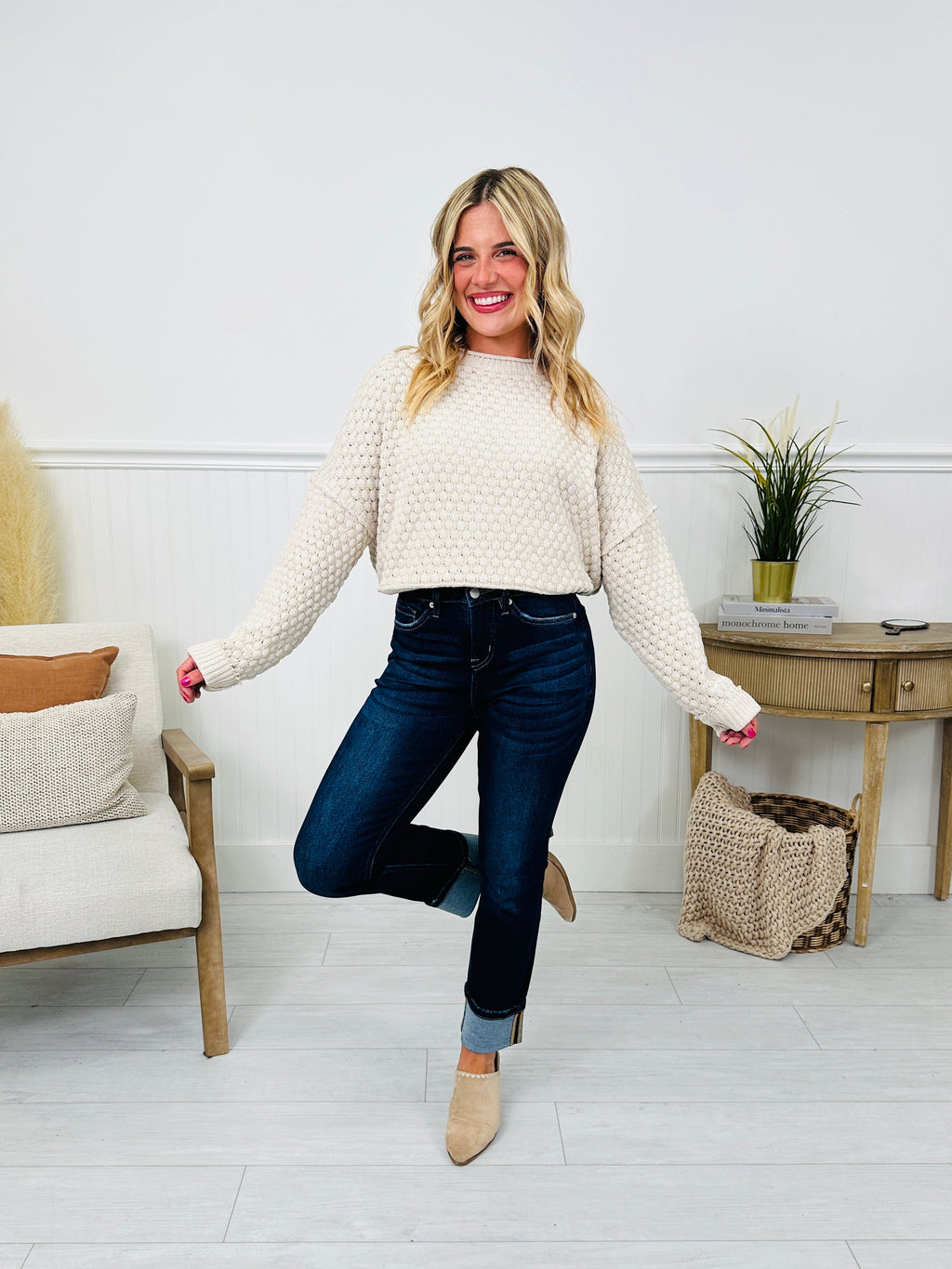 Straight Into Fall Tummy Control Straight Ankle Jeans