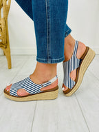 Sundrenched Steps Wedges in Navy Stripe