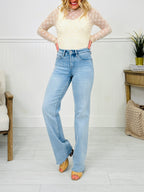 Feeling Brand New Slim Wide Leg Tummy Control Jeans