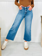 Straight To The Top Tummy Control Cropped Wide Leg Jeans