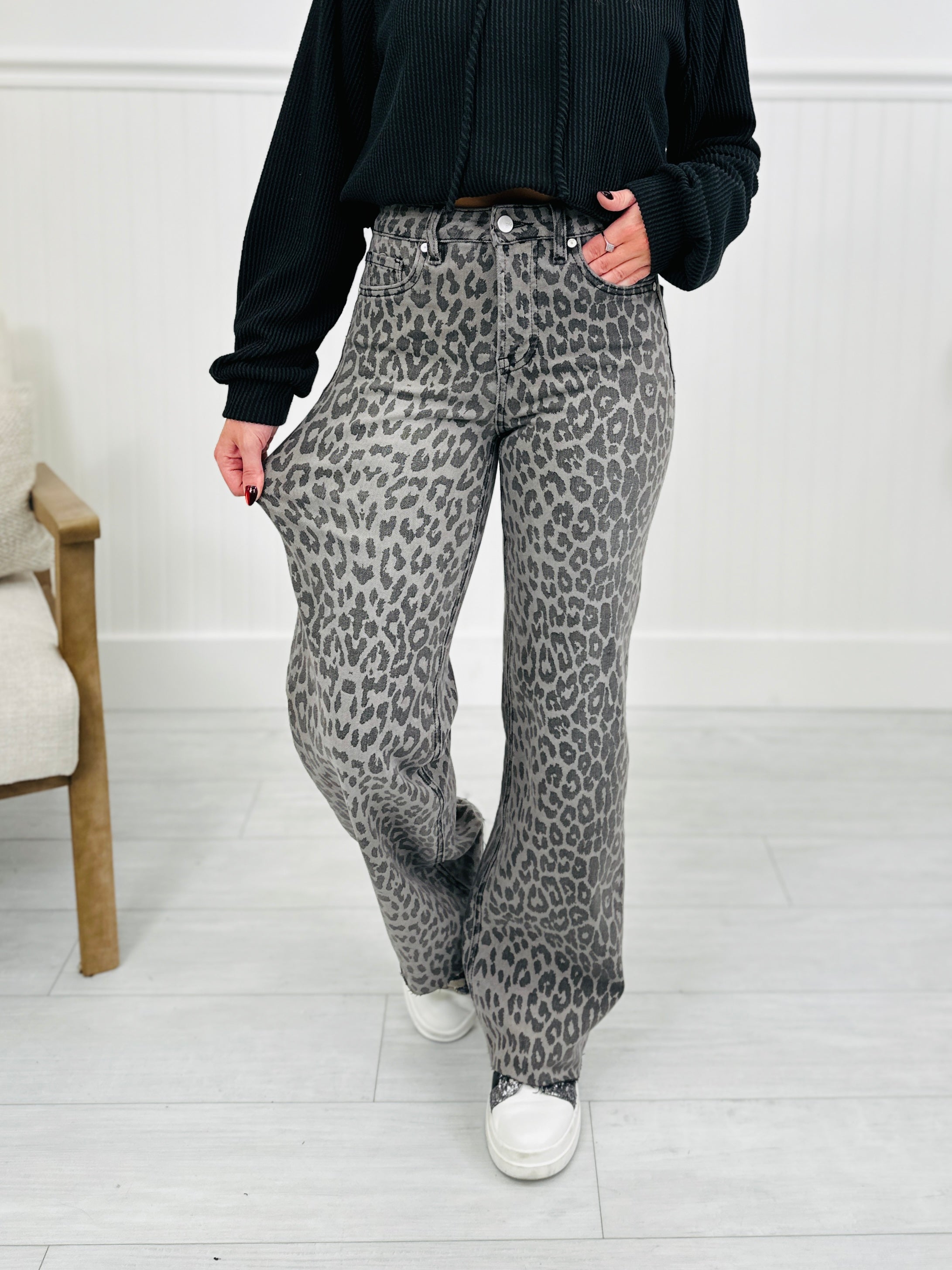 Wild Thing Tummy Control Grey Leopard Jeans