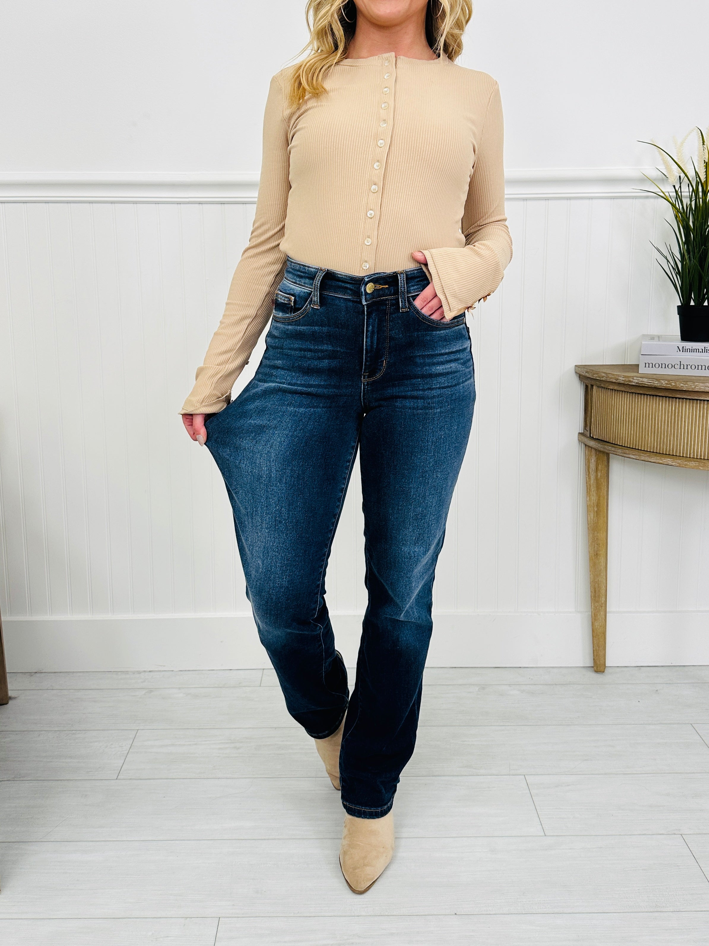 Judy Blue Snug in Style Thermal Straight Jeans