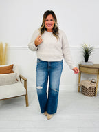 By Your Side Wide Leg Tummy Control Jeans