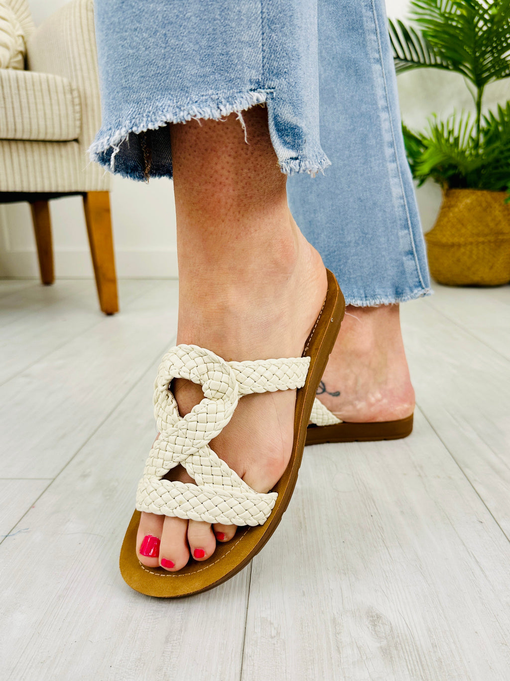 Strapped Serenity Sandals in Ivory
