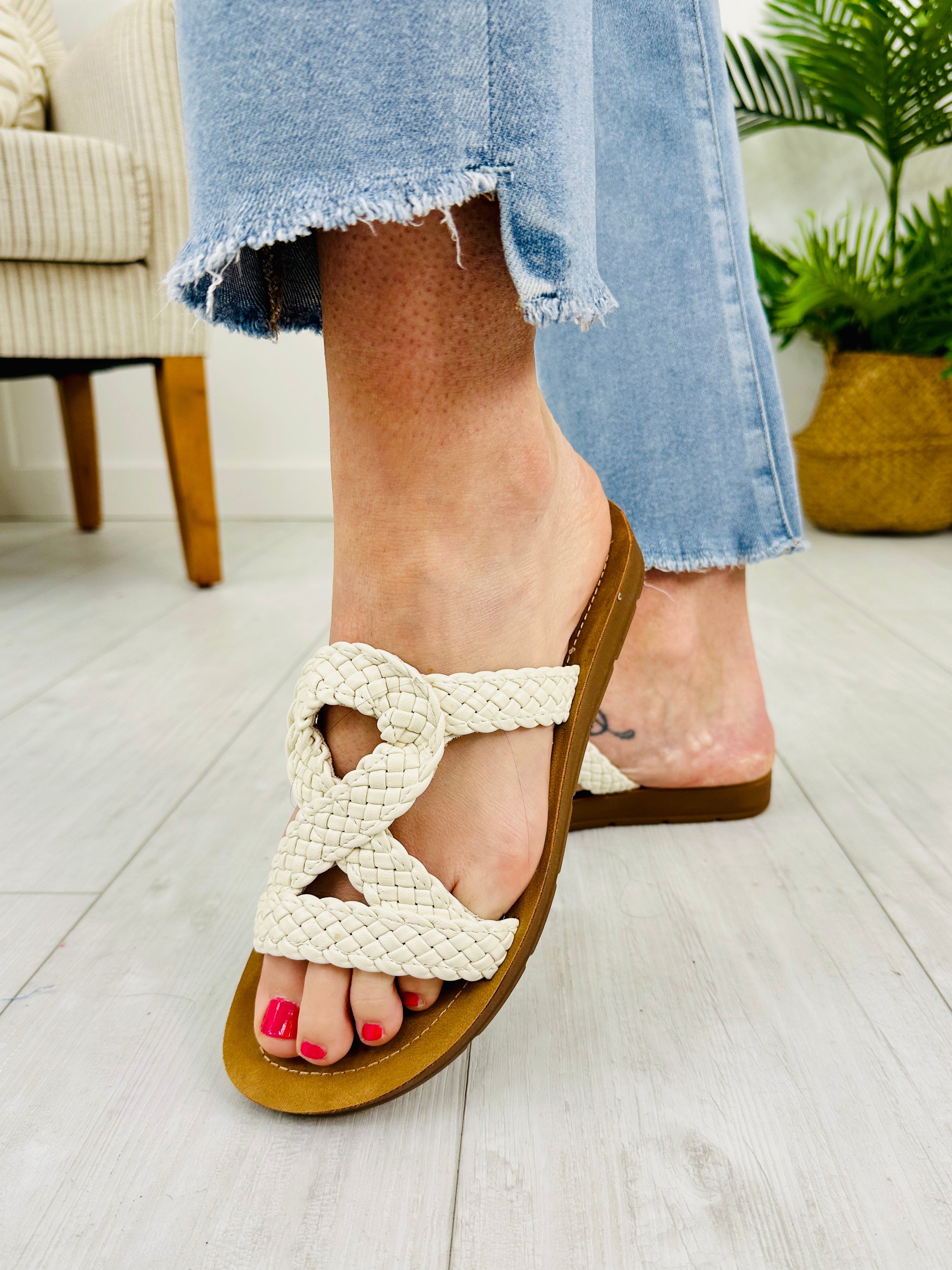 Strapped Serenity Sandals in Ivory
