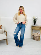 By Your Side Wide Leg Tummy Control Jeans