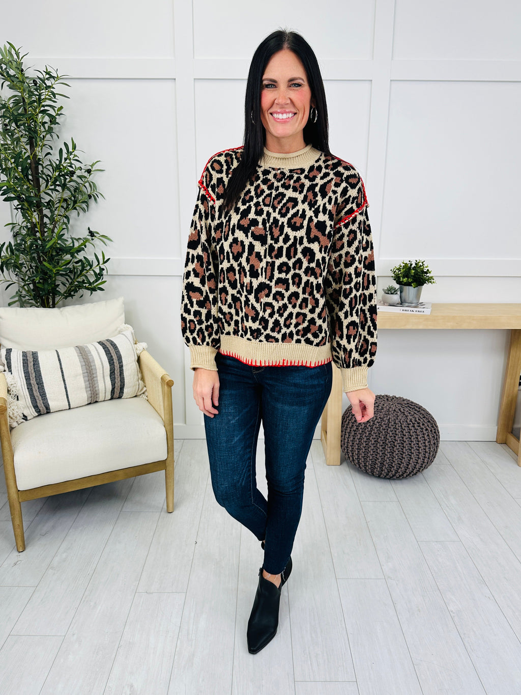 Spotted Stitchwork Sweater