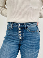 Judy Blue Cute As A Button Rigid Magic Slim Straight Jeans