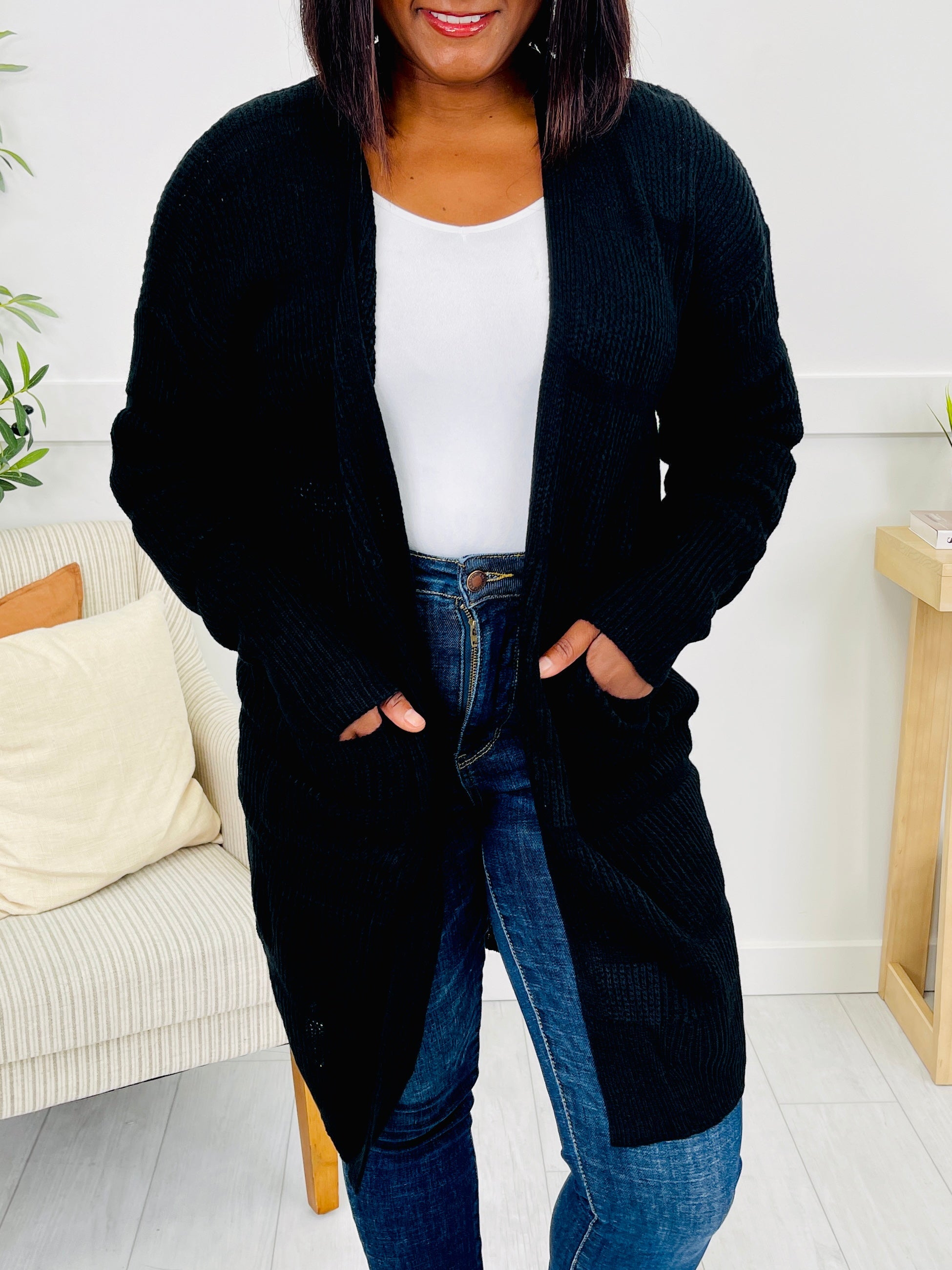 Pockets Full Of Calm Cardigan in Black