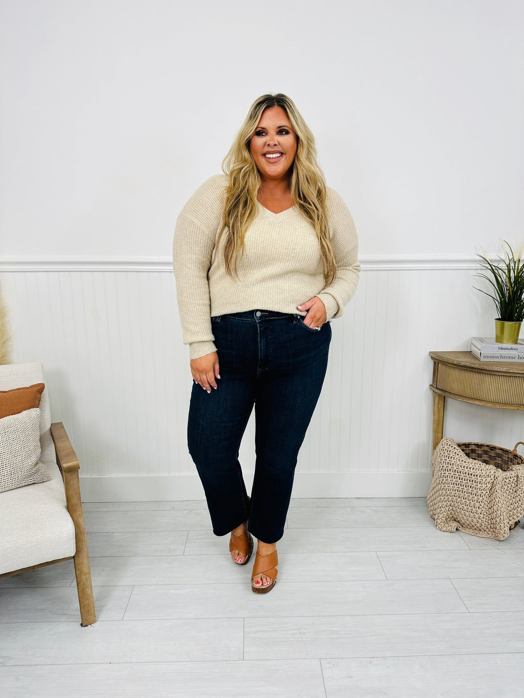 Feeling Fall Cropped Straight Tummy Control Jeans